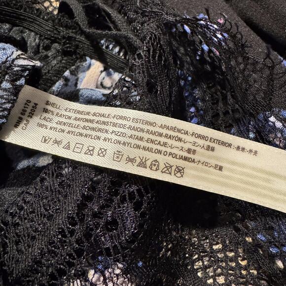 Free People Bodysuit Y2K Whimsigoth Boho Witchy Fairycore Grunge Floral Lace XS - Picture 4 of 6